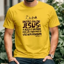 Evangelical Fashion T-Shirt Jesus Mineiro - Unisex - 100% Cotton - Yellow - View 3