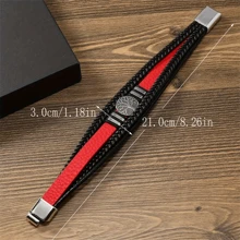 1 pièce Bracelet en PU à fermoir magnétique créatif, bracelet tressé avec charm métal Arbre de Vie, bracelet multifonctions pour hommes, cadeau pour la Fête des Pères