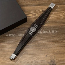 1 pièce Bracelet en PU à fermoir magnétique créatif, bracelet tressé avec charm métal Arbre de Vie, bracelet multifonctions pour hommes, cadeau pour la Fête des Pères