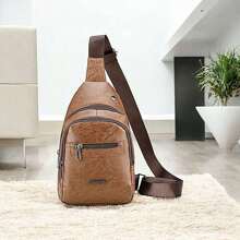 Men Waist Bags - 棕色 - 查看 1