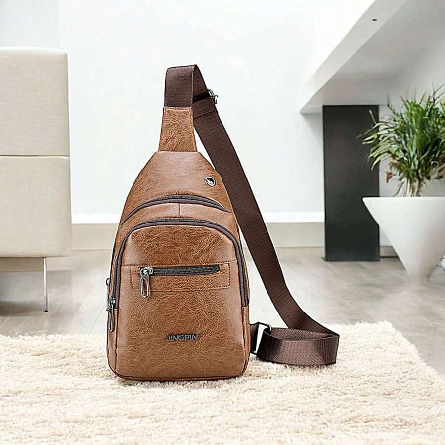 Men Waist Bags - 棕色 - 查看 1