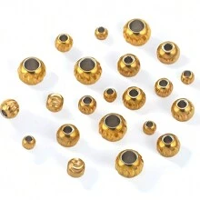 10 piezas de espaciadores redondos con textura de media luna de acero inoxidable 304 chapados en oro de 18k, cuentas colgantes para hacer joyas, accesorios para hacer pulseras y collares