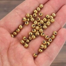 10 piezas de espaciadores redondos con textura de media luna de acero inoxidable 304 chapados en oro de 18k, cuentas colgantes para hacer joyas, accesorios para hacer pulseras y collares