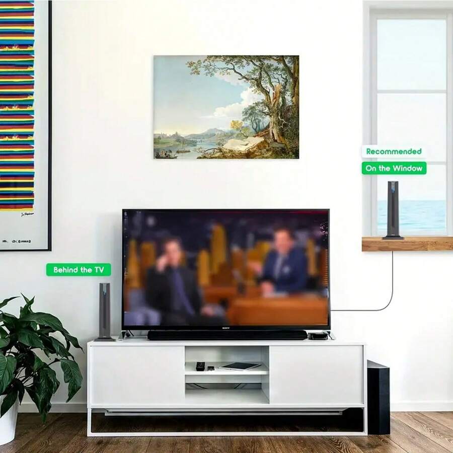 Indoor TV Antenna With A Range Of 420+Miles, HighDefinition TV Antenna