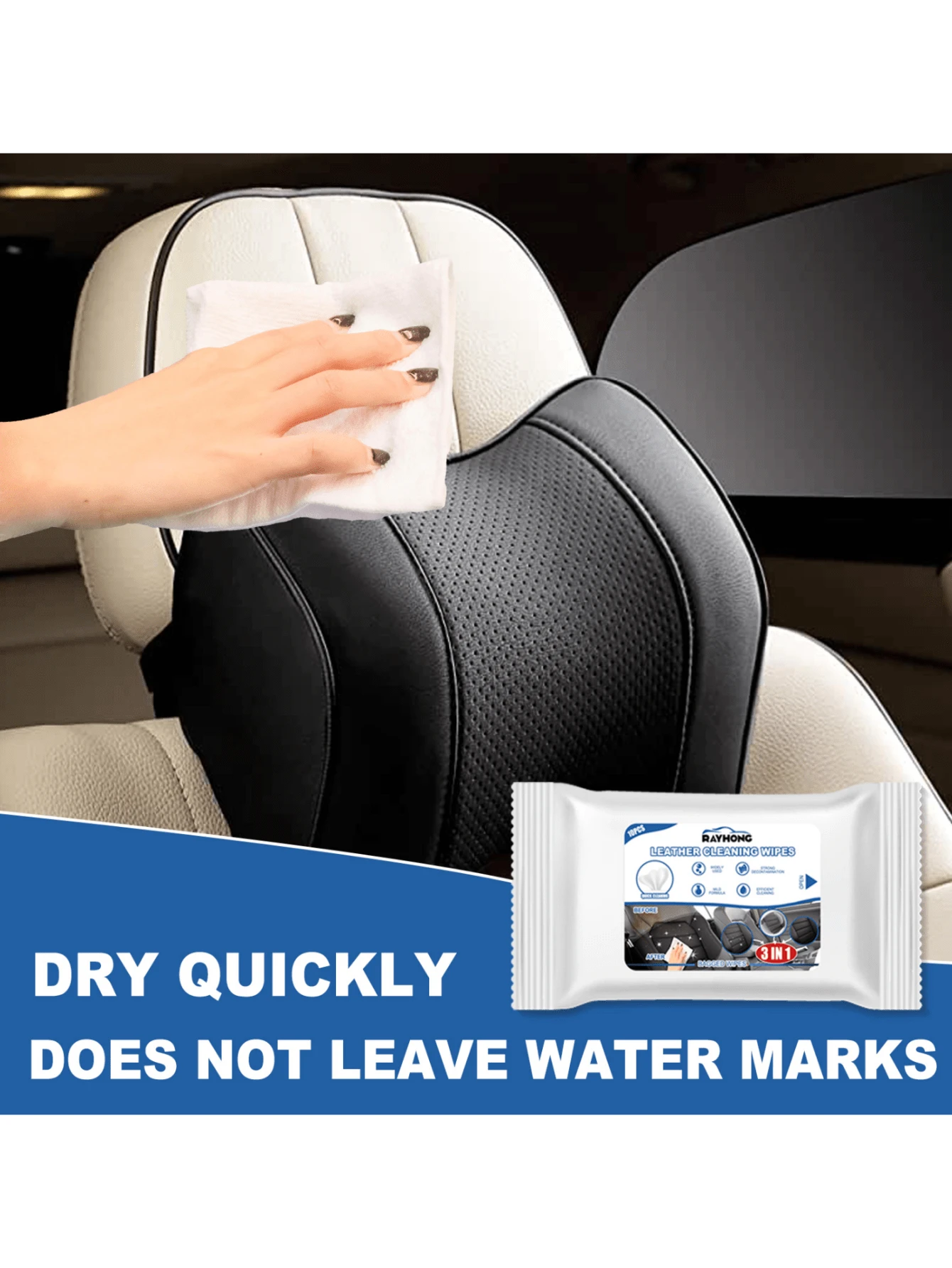 Car Leather Cleaning Wet Wipes, Cleaning And Decontamination Without