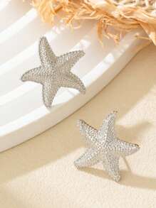 1 Cặp bông tai kim loại đính sao biển thanh lịch và kim cương dành cho nữ, trang sức bông tai tinh xảo thích hợp khi đi làm, lướt sóng mùa hè, du lịch, tiệc bãi biển, quà tặng Ngày của Mẹ, mọi mùa - Vàng - Xem 15