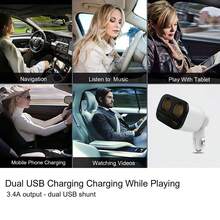 双端口 USB 车载充电器适配器，快速充电 - 白色 - 查看 6