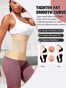 Đai định hình eo cho nữ Đai định hình thể thao Đai định hình eo đồng hồ cát Shapewear - Màu be - Xem 9