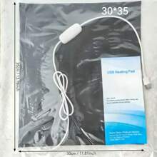 防水 USB 供电宠物智能加热垫 - 耐用舒适，四速开关可调节，温度在 20 至 45 度之间 - 黑色 - 查看 14