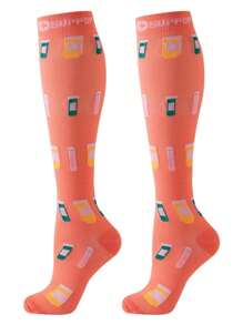 3pairs Compression Socks For Men & Women, Cycling, Running, Golf, Sports, Anti-Fatigue, Varicose Veins Care Nylon Support Stockings