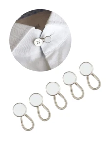 1 bộ mở rộng nút eo màu trắng, bộ mở rộng nút quần jean linh hoạt, bộ mở rộng nút quần, bộ mở rộng nút cổ áo có thể điều chỉnh, phù hợp với nam và nữ, quần âu, quần short, váy, quần jean - trắng - Xem 1