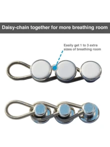 1 bộ mở rộng nút eo màu trắng, bộ mở rộng nút quần jean linh hoạt, bộ mở rộng nút quần, bộ mở rộng nút cổ áo có thể điều chỉnh, phù hợp với nam và nữ, quần âu, quần short, váy, quần jean - trắng - Xem 6