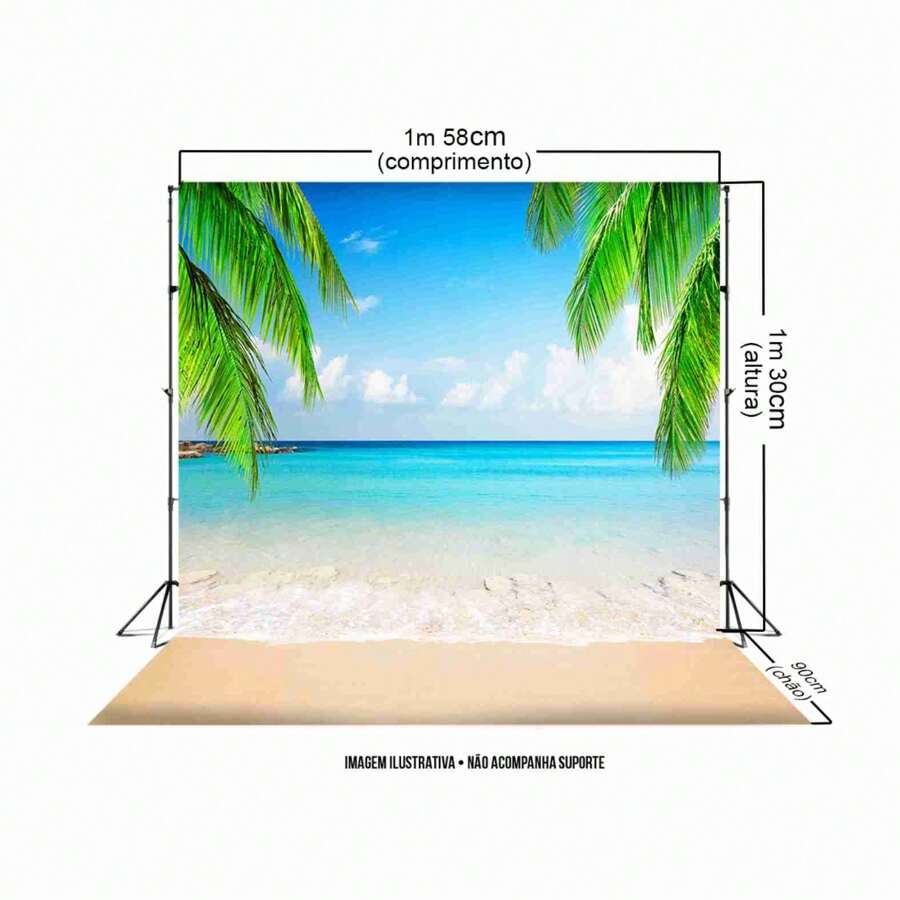 Vertical Beach Photo Background Photo Scenery 2.20 H X 1.50 W Party Panel Sublimated Fabric - Nhiều màu - Xem 1