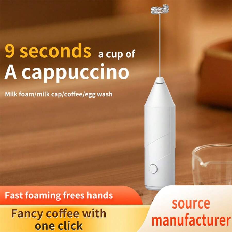 1pc Electric Milk Frother, Kitchen Drink Foaming Mixer, Coffee