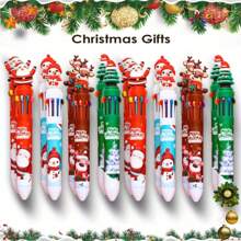 Set Of 4 A7 Notebooks + 4 10-In-1 Multicolor Ballpoint Pens, Christmas Gift Exchange, 80-Page Bound Christmas-Themed Notebooks, Portable Pocket Notebooks, Office Supplies, Student Gift, Christmas Present,Xmas Gifts Kids,Pen Set,Kids Toy,Christmas Decor,Christmas Gifts Students,Christmas Goodies,Christmas Presents For Children,Office Supplies Set,Girls Notebook,Back To School