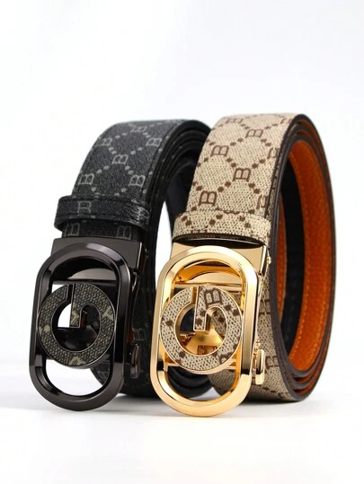 New Men's Belt, High-End Men's Belt, Men's Casual Business Belt, Automatic Buckle Waistband, Suitable For Summer, Campus Casual, Business, Boyfriend/Husband/Father Gift, Daily Wear, Fashion, Youth, Outdoor, Vacation, Sports, Travel, Street, Bohemian Style, Retro Autumn, Autumn, Halloween Autumn/Winter Accessory, Suitable For Teenagers, Youth, Men, Casual, Outdoor, Sports, Vacation, Graduation Gift, Birthday, Daily Wear