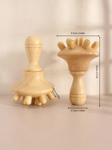 1 máy mát xa toàn thân bằng gỗ thủ công, massage đầu bằng răng thô, dụng cụ mát xa Gua Sha thư giãn toàn thân - màu nâu - Xem 7
