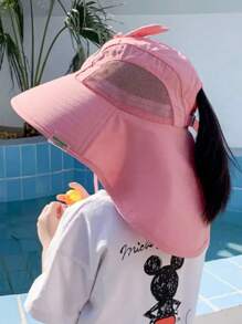 Bucket Hat For Kids Beach Pool Travel Sun Protection UV50+ - Rosa Pálido - Ver 4