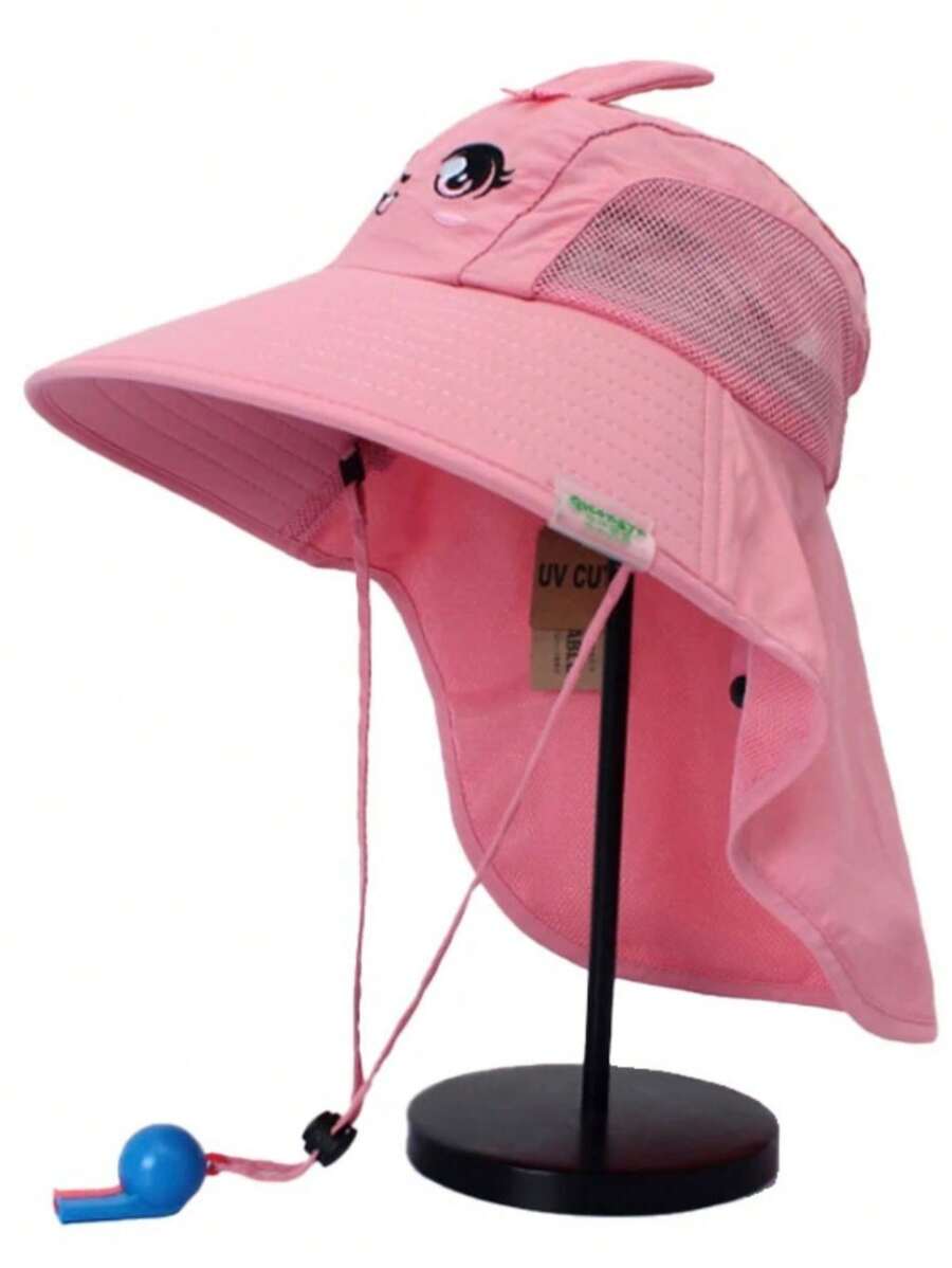 Bucket Hat For Kids Beach Pool Travel Sun Protection UV50+ - Rosa Pálido - Ver 1