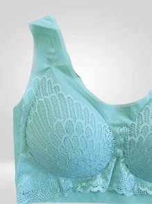 Kit Up To 2 Seamless 3D Laser Lace Fitness Bra Tops In Assorted Colors, Comfortable With Removable Pads - 多彩 - 查看 8