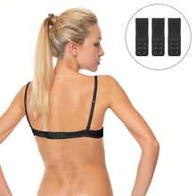 4 件装 女士 2 钩 3 排 胸罩延长器 弹性胸罩肩带延长带 带钩 - 彩色 - 查看 1