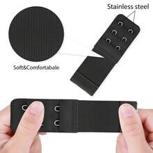 4 件装 女士 2 钩 3 排 胸罩延长器 弹性胸罩肩带延长带 带钩 - 彩色 - 查看 4