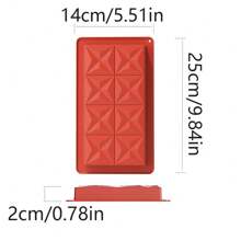 1pc Silicone Diamond Mold For Chocolate, Waffle, Baking, Cake Decorating - Reddish Brown - View 9