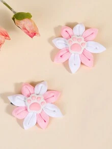 2 chiếc kẹp tóc hoa nhiều màu cho bé gái, phụ kiện vải hình con ong kỳ lân hình bàn chân chó cho trẻ em, phụ kiện tóc dễ thương cho trẻ mới biết đi quà tặng mùa xuân - Nhiều màu - Xem 6