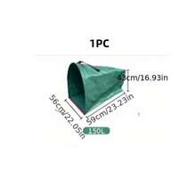 1 件可重复使用的花园落叶袋、庭院垃圾袋、花园落叶收集和草坪杂物袋、PP 材料 - 半圆形园艺袋、轻质户外垃圾和杂物收集器,用于草坪车、树叶和树枝处理,配有手套 - 彩色 - 查看 14