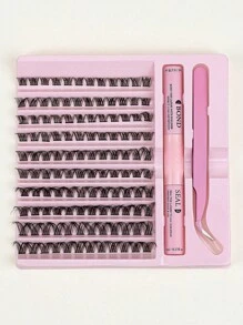 30/40/50D/60/80/100D/W02/J04/BX-23/YM/S07/YW/YUWEI 8-16mm D Curl Lash Extension Kit With Lash Bond And Seal Glue Clusters Eyelashes Makeup Tools DIY Lashes Extension Kit For Gluing Lasheslash Clusters Kit,Lashes,Eyelashes,Fake Lashes - Black - View 19