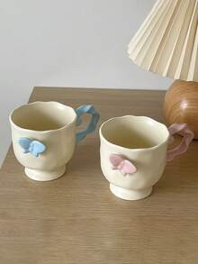 1pc INS风格梦幻3D蝴蝶陶瓷杯釉面扭曲手柄杯家用下午茶/咖啡杯早餐牛奶/麦片杯果汁/冷饮杯礼品杯 - 彩色 - 查看 10