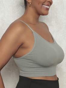 Plus Size Sports Bras - 灰色 - 查看 4