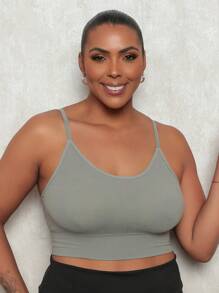 Plus Size Sports Bras - 灰色 - 查看 1