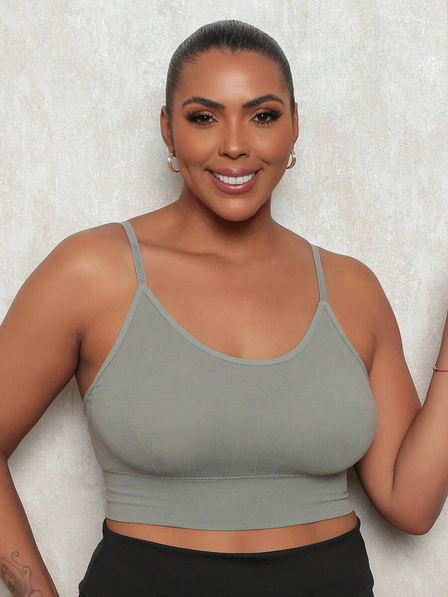 Plus Size Sports Bras - Grey - View 1