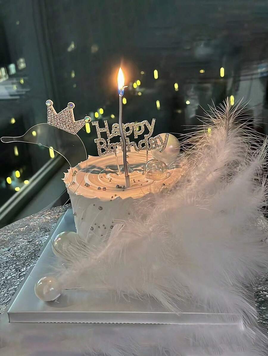 1 pieza Adorno para tarta de cumpleaños con cristales de strass - Multicolor - Ver 1
