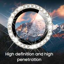 1Set Glitter Bling Metal Glass Camera Lens Protector Compatible With Iphone 15 14 13 11 Pro Max Plus 12 Mini 15Pro 14Pro Women Ring Lens Cover Gift For Birthday, Family, Friends Sparkling Crystal, Lens Protector, Phone Accessories