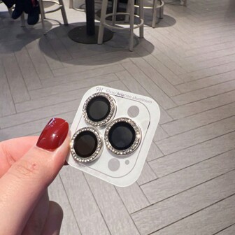 1Set Glitter Bling Metal Glass Camera Lens Protector For IPhone 17 16 15 14 13 11 Pro Max Plus 12 Mini 15Pro 14Pro Women Ring Lens Cover