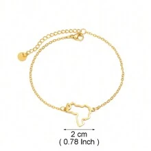 1条18厘米+5厘米地图手链，女士不锈钢饰品 - 彩色 - 查看 3