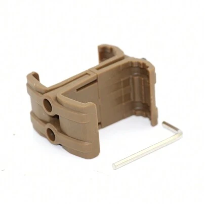 Acoplador de cargador doble 5,56 adaptador de nilón para SCAR y AR15, soporte de cargador paralelo ajustable con liberación rápida, color arena