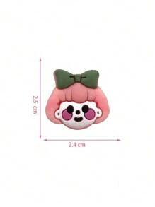 Bộ 8 chiếc/bộ phụ kiện giày hình gấu anh đào phong cách Pink Girl, phù hợp với giày gỗ và dép xăng đan đi biển - Hồng - Xem 4