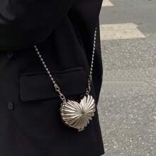 Túi xách, Túi đeo nách bằng kim loại màu trơn dung tích lớn, Túi đeo vai Acrylic sáng bóng thời trang dành cho bé gái, Túi dự tiệc hoàn hảo cho tiệc cưới, vũ hội, ăn tối/tiệc tùng, kết hợp với váy dự tiệc ngày lễ, váy dạ hội & váy sequin - Bạc - Xem 11