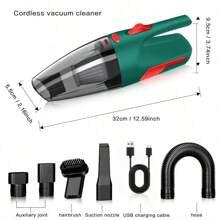 CascadeVac Aspiradora inalámbrica de succión potente de 2000mAh para uso en el hogar y el automóvil