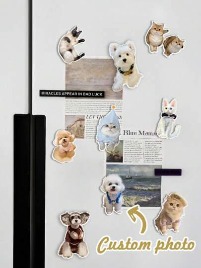 1pc Customized Pet Photo Acrylic Fridge Magnet, Personalized Creative Magnetic Hanging Decor, Pet Portrait Fridge Magnet, Acrylic Magnetic DIY Cute Cat And Dog Fridge Magnet Stylish, Adorable, Colorful Custom, Personalized, Unique Ideal Gifts For Her Friends, School Students, Workers, School, Home Office, Multi-Functional, Ideal Gifts For Her, Tea Room, For Valentine's Day, For Mother's Day, For Father's Day, For Graduation, For Weddings, For Housewarming, Warm Ambience, Autumn Home Refresh