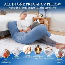 JOLLYVOGUE Cooling Pregnancy Pillows For Sleeping, U Shaped Full Body Pillow Pregnant Pillow, Maternity Pillow For Pregnant Women, Pregnancy Must Haves, Grey