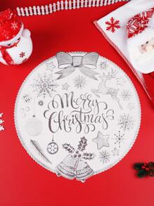 1 件圣诞餐垫，金色/银色箔烫印 38 厘米桌面装饰餐垫，隔热垫，耐热垫，杯垫，盘垫，隔热垫，餐垫，圣诞庆祝活动，节日派对 - 彩色 - 查看 9