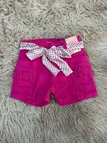 Baby Shorts For Girls 01 To 03 Years - 玫紅色 - 查看 1