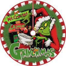 GRINCH GRINCH Christmas Tree Skirt, Red White Stripes Xmas Green Funny Tree Skirt Mat For Holiday Party Indoor Outdoor Christmas Tree Decoration Best Gifts