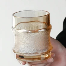 1 件时尚极具吸引力的玻璃杯，适用于咖啡、威士忌、热牛奶、果汁、茶 - 适合日常使用 - 琥珀色 - 查看 6