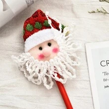 4 支圣诞铅笔，各种设计 - 圣诞老人、雪人、驯鹿、熊、毛绒铅笔、圣诞派对礼物 - 彩色 - 查看 6