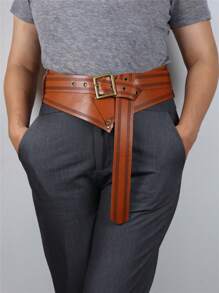 Medieval Renaissance Striped Wide Belt Waist Seal Ancient Greek Tight Belt Valentine's Goddess Cosplay Costume Accessories - Camel - View 7